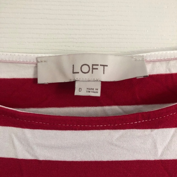 LOFT, Red & White Striped Summer Dress, Lightweight, Size 0 - Picture 4 of 5